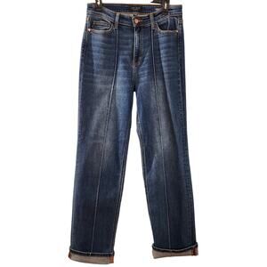 JUDY BLUE Sally High Rise Front Seam Straight Jeans, Size 11/30